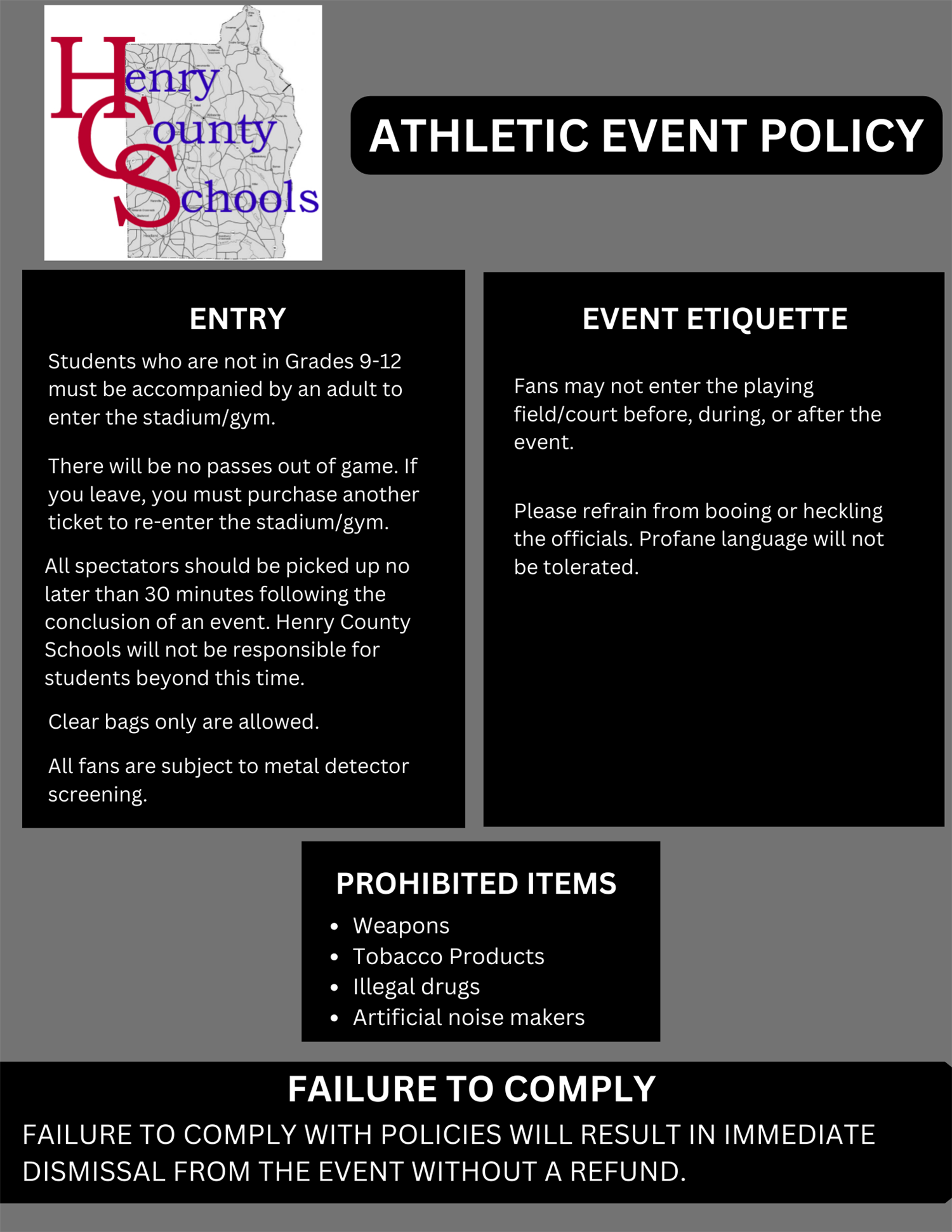 HCS Athletic Event Policy